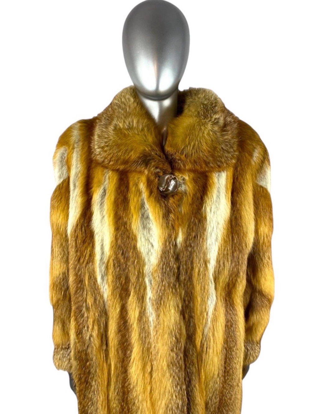 RED FOX Coat, Size 2XL, Certified Vintage Fur w/Storage Bag